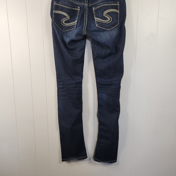 Silver Jeans Berkley Low Rise Dark Wash Stretch Jeans Womens Size 28 Long Tall - Picture 6 of 12